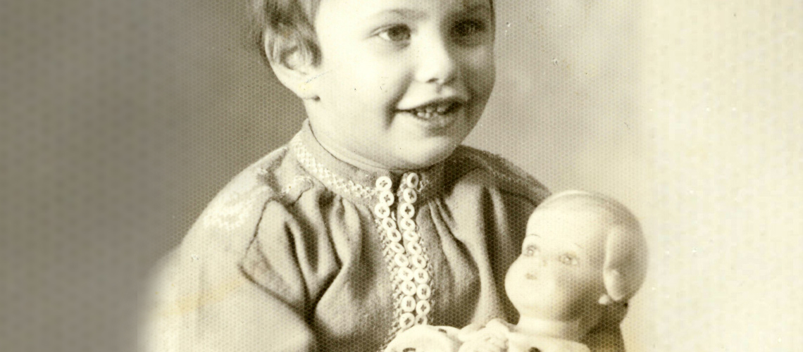 Lore Stern with her doll Inge in Germany, 1941, shortly before she and her mother left for the US