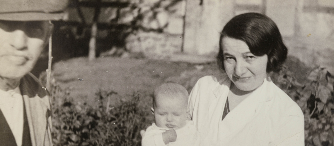 Lore with her mother, Kaetchen and her grandfather, Daniel Stern.  Zimmersrode, Germany, 1937