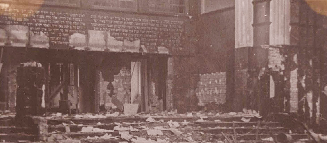 Ruins of the ceremonial hall in the "New Jewish Cemetery" in Vienna