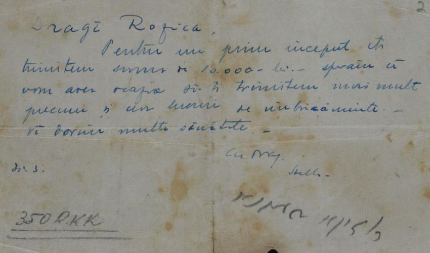 Letter sent by a relative to Rozinka Dankner in Transnistria