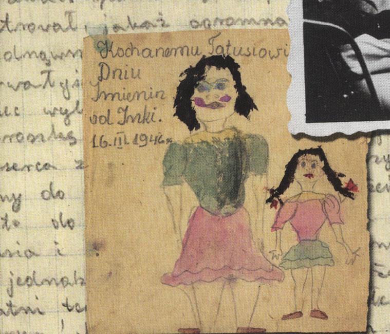 Inka's drawing To my beloved Daddy on his saint's day from Inka, March 16 1946