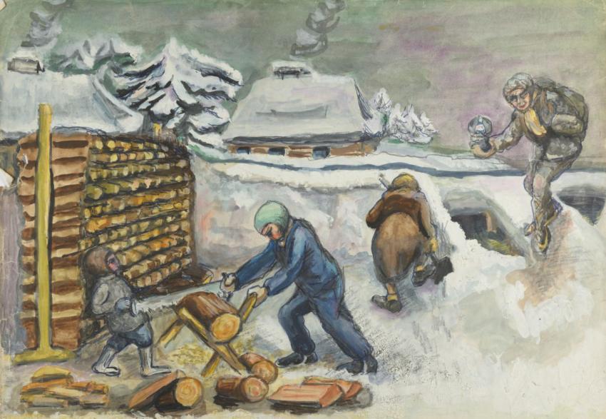 Irena Pisek (1902-1987) Our daily life in Siberia, Winter 1940-1941, c. 1960 