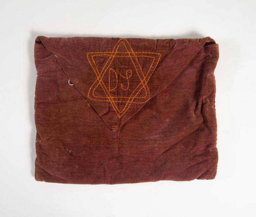 Leo Dankner's tallit (prayer shawl) bag.  Leo was deported to Transnistria and survived.