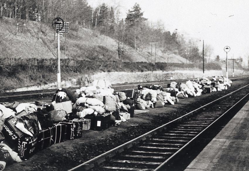 24 March 1942, Items belonging to the Jews at the Kitzingen train station prior to the Jews deportation.