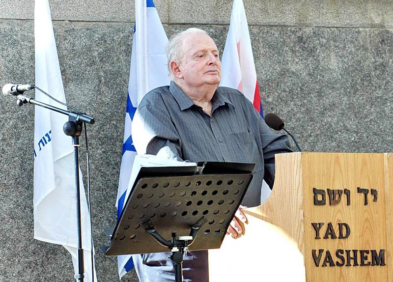 יו&quot;ר מועצת יד ושם, יוסף (טומי) לפיד נושא דברים בעצרת השנתית לזכר היהודים שנרצחו בשטחי אוקראינה