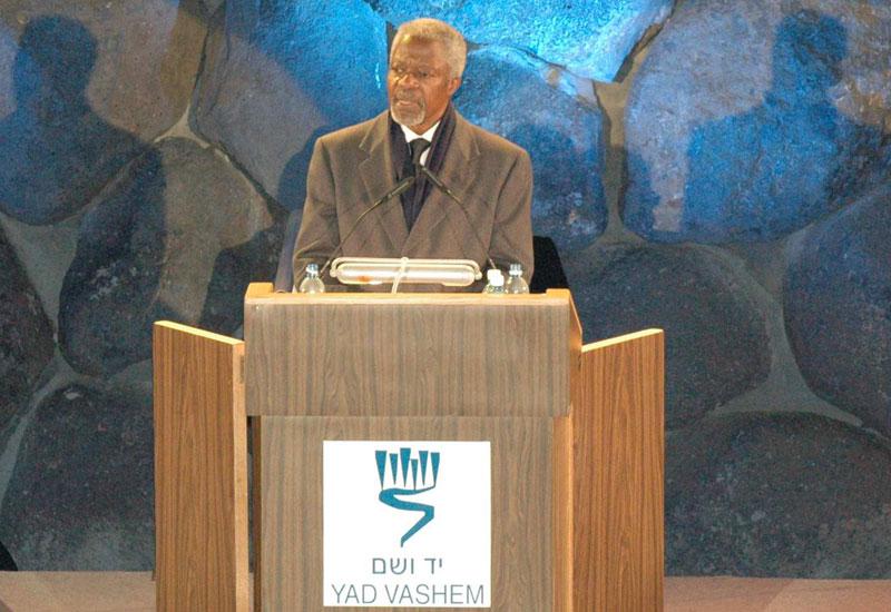 United Nations Secretary General Kofi Annan delivers his address at the ceremony marking the inauguration of the New Museum