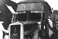Chelmno, Lengyelország, egy, a zsidók gázzal való gyilkolására használt teherautó