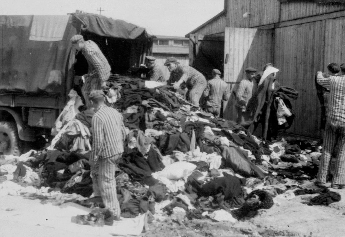 Clothes confiscated from the arriving Jews
