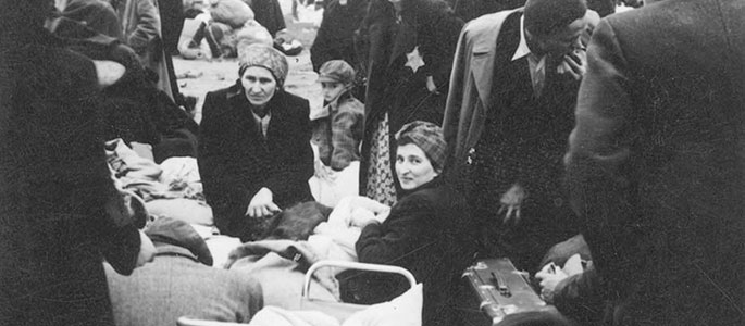 Jews prior to being deported from Slovakia along with their personal effects, 1942