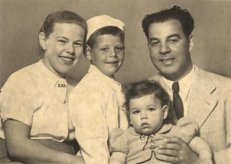 Herta and Pinhas Goldman with their firstborn son Mordechai and their daughter Shoshanah, Israel, 1957