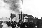 A burning street in the Warsaw Ghetto, during the suppression of the Warsaw Ghetto uprising