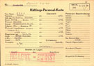 כרטיס אסיר ממחנה הריכוז מאוטהאוזן, אוסטריה. עילת המאסר: סעיף 175 – הומוסקסואלים. אוסטריה, 1938- 1939